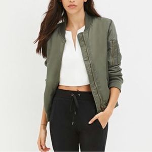 Forever 21 Bomber Jacket Green Size S